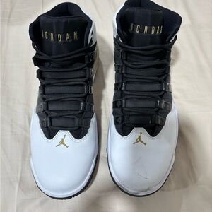 Jordan Black and White Sneakers with Gold Accents
